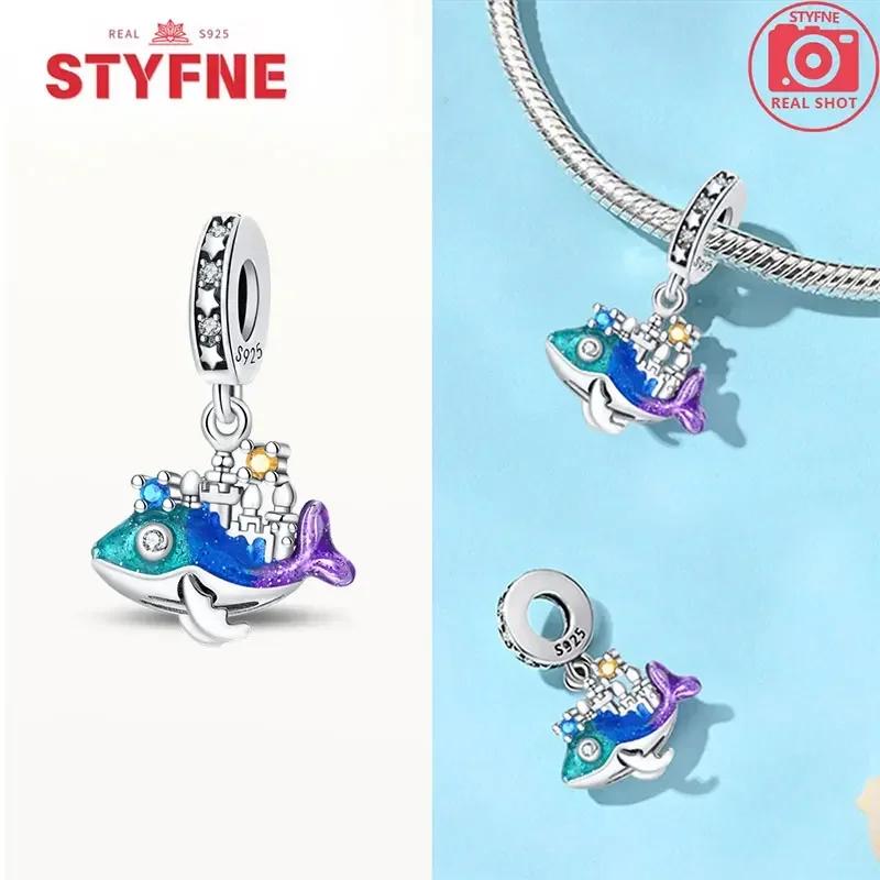 Women Bracelet Diy Fine Jewelry Gifts Original Charms Beads Copper Ocean Series Blue Turtle Starfish Shell Pendants