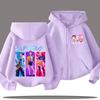 Hoodies Sweatshirts Girls Fun Zip Hoodie Kids Clothing Girls Cartoon Printed Fashion Sweatshirt Casual Top