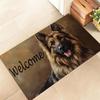 German Shepherd Welcome Door Mat Pet Portrait Dog Pattern Entrance Rug Non-slip Home Decor Carpet for Hallway Entryway Bedroom