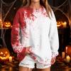 Women's Casual Round Neck Sweatshirt with Halloween Print, Long Sleeve Pullover for Festivals