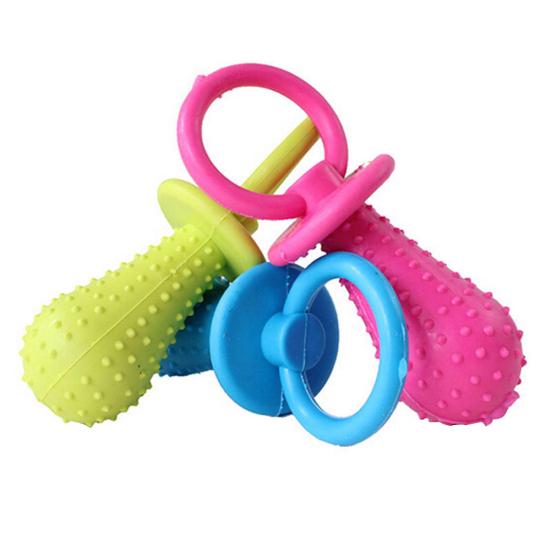 1 Pc Random Color Rubber Pacifier Puppy Dog Chewing Molar Play Toy Pet Supplies