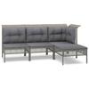 VidaXL Salon de Jardin avec Coussins 4 pcs, Ensemble de Meubles de Terrasse, Mobilier d'Extérieur, Canapé de Patio, Moderne, 3187497