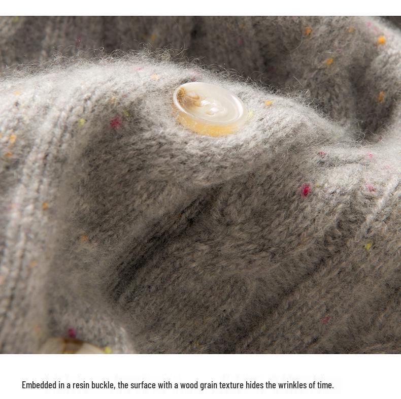 Women's Ultra Thick Retro Cable Knit Cashmere Cardigan Sweater - Autumn/Winter Collection.