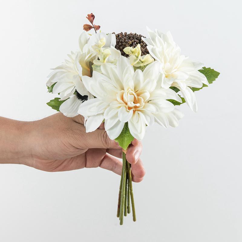 1PC Artificial Flowers 7 Branches Silk Chrysanthemum Combination Mother's Day Gift Festival Accessory Home Wedding Bouquet Decor