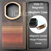 Magnetic Hinge Case For Huawei Mate X7 Central Hinge Protection Cover Aramid Carbon Fiber Magsafe Case Ultra Thin Lightweight