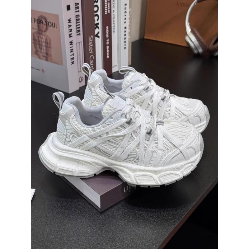 

Кожаная паутина толстая подошва ремешок папины кроссовки весна и лето новый сетка увеличение роста дышащие беговые спортивные досуг 40 белый