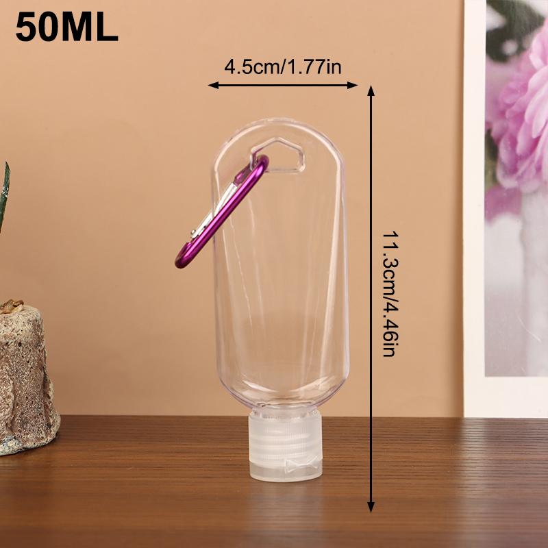 30/50Ml Travel Accessor With Carabiner Hook Makeup Tool Flip Cap Lotion Bottle Empty Perfume Alcohol Spray Bottles Container