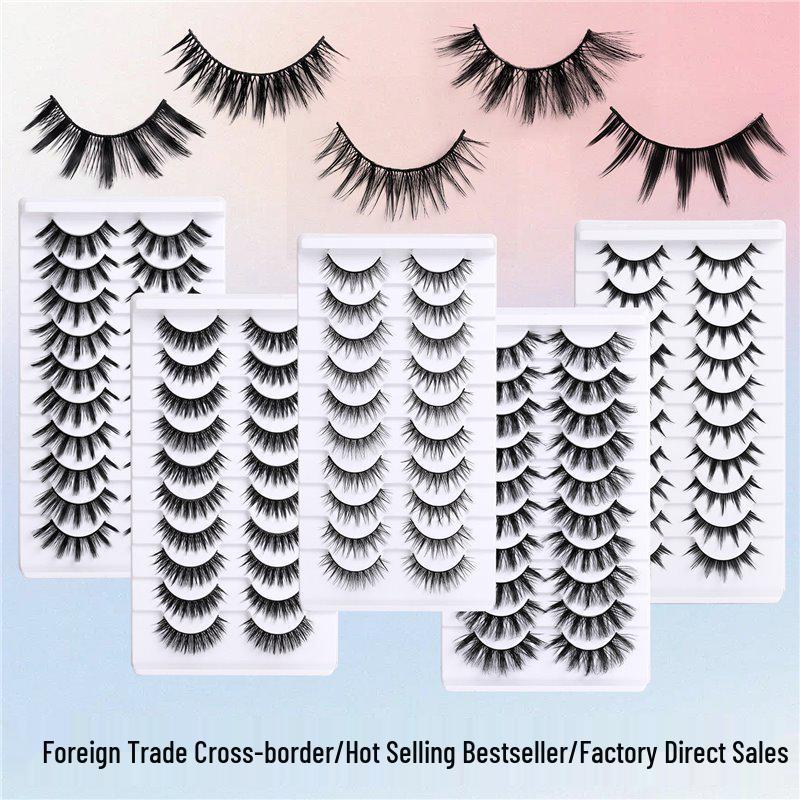 

10 Pairs Synthetic Fiber 3D Dense Little Devil False Eyelashes Standard