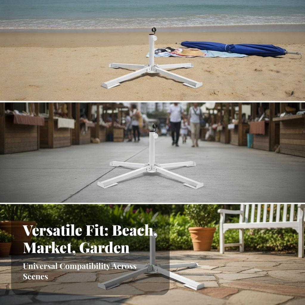 Foldable Umbrella Base Stable with Adjustable Socket for Campers
