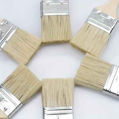 20 Pack Wooden Paint Brushes with Gourd Handles, 2-Inch Bristle Hair, Natural Finish for Painting and Staining