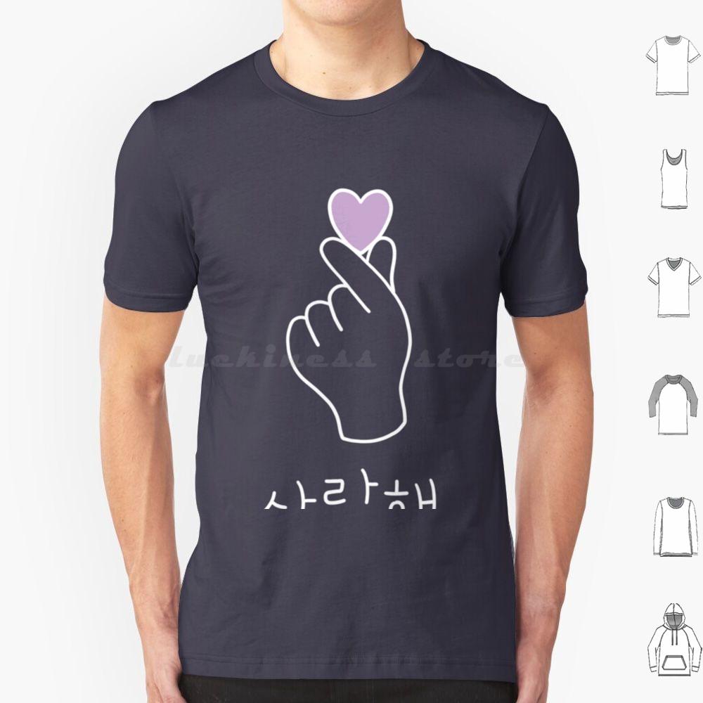 Saranghae KdramaKorean Heart FingerI Purple You Classic T Shirt Men Women Kids 6xl Saranghae Kdrama Korean Heart Finger I