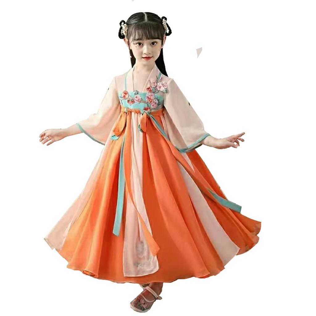 Hanfu Cosplay Photoshoot Pretend Play for Kids Gorgeous Cute Tang Dynasty Court Princess Style Dress Halloween Costume Festival [Hosaku Co., Ltd.]