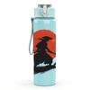 1PC Samurai Red Sun Silhouette 750ml Color Plastic Sports Water Bottle Leakproof Flip Straw Lid Suitable for Sports Office Home Use