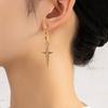 Small Hoop Earrings with Star Design Drop Earrings Pendant Earrings for Women Hip Hop Fashion Jewelry Alloy Texture