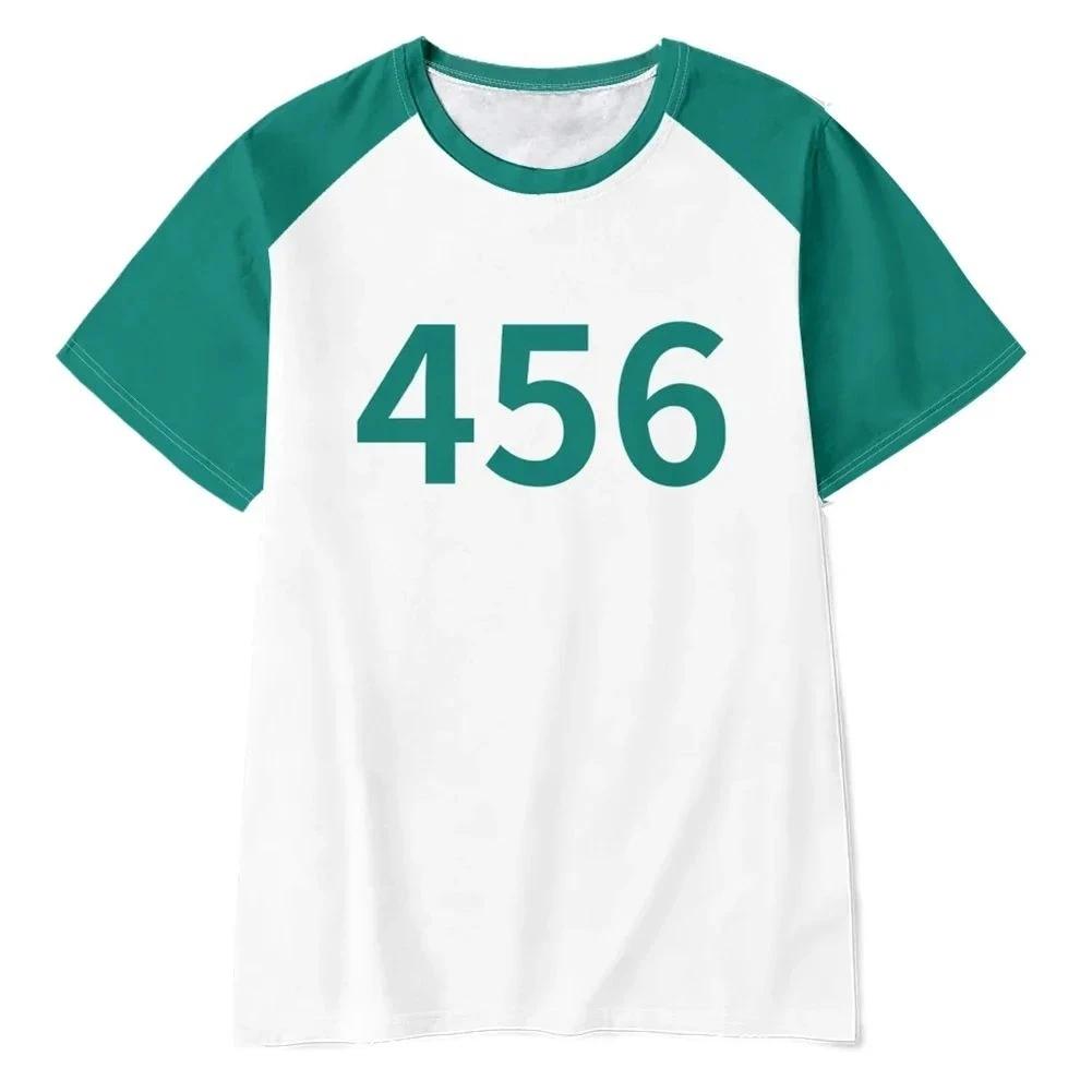 2026 Round Six T-shirt Seong Gi-hun Cosplay Costume 456 Tracksuit Calamari Games Disguise Caarnival Party Clothes For Men Women