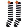 Cute Cartoon Pumpkin Doll Long Tube Socks For Kids Polyester Fabric Friction-resistant Striped/plaid Pattern Packaged In A Bag
