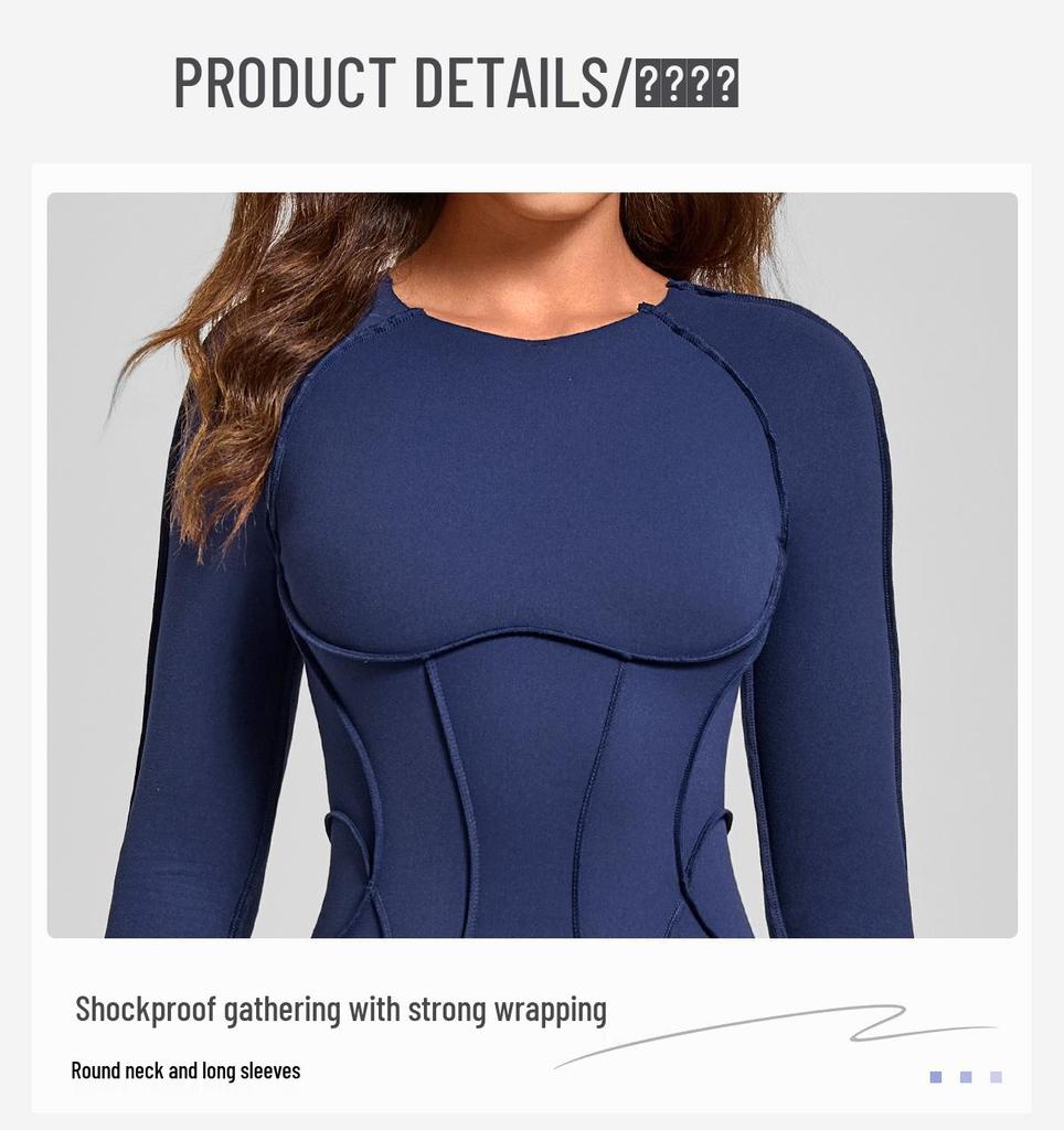 Women's Color Block Stand Collar Jumpsuit - Half Zipper Yoga Fitness Wear for High-Intensity Sports