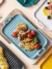 Straight Hair Rectangular Amphora Oven Baking Pan Baking Western Food Creative Large Size Ceramic Household Fish Plate Dish Plate