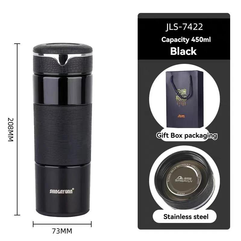 350ml Thermos Flasks Noble Leather Insulated Cup Highquality Thermal Keep Cold Hot Water Bottle Stainles Steel vacuum cup