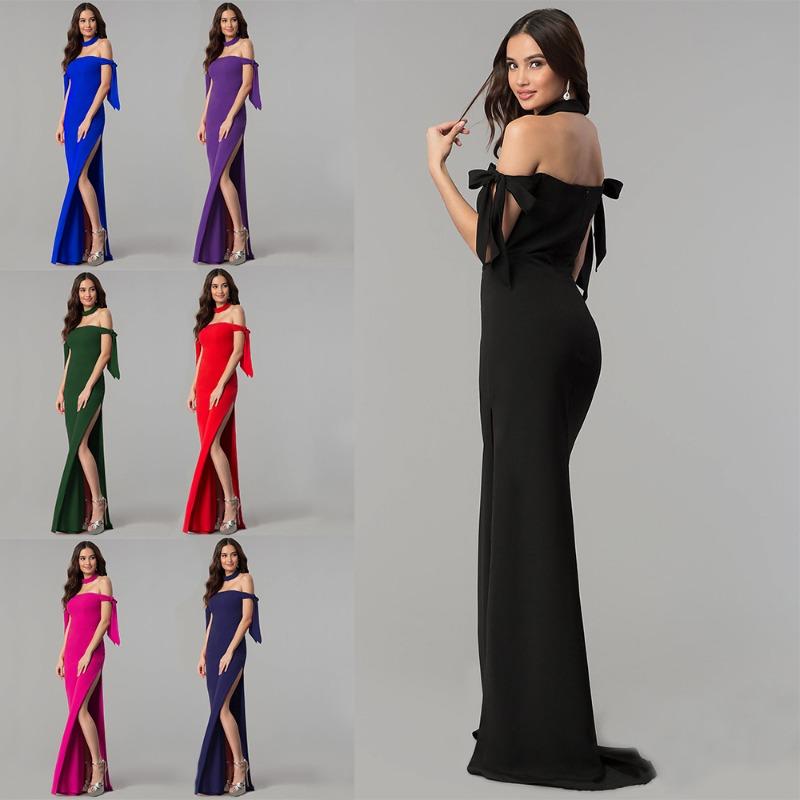 Women's Chest Wrap Strap Side Split Sleeveless Dress Hot Dress