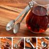 Stainless Steel Tea Bag Tongs Silver Tea Strainer Clip Tea Bag Squeezer Spoon Loose Leaf Tea Ice Cube Gripping Kitchen Gadget
