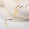 Vnox Stainless Steel Three Colors Beads Necklace Religion Saint Benedict Virgin Mary Necklaces Long Chain Collier Jewelry