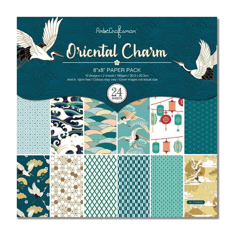 12 Sheets Crane Craft Paper Pads Cutting Dies Art Background Origami Scrapbooking Card Making