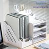 Desktop File Organizer with Storage Boxes and Book Stand