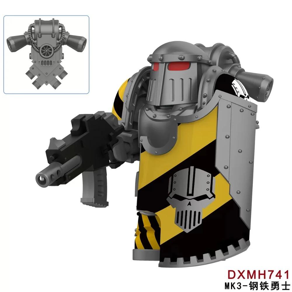 WM2924 Mechs Soldiers Bricks machine gun MOC Puzzle Mini Action Figures Compatible Building Blocks Toys Children Birthday Gifts