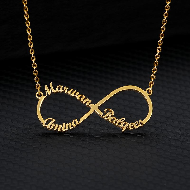 Custom Infinity Pendant Necklace For Women Personalized Stainless Steel Chain Infinity Name Necklaces Christmas Jewelry Gift