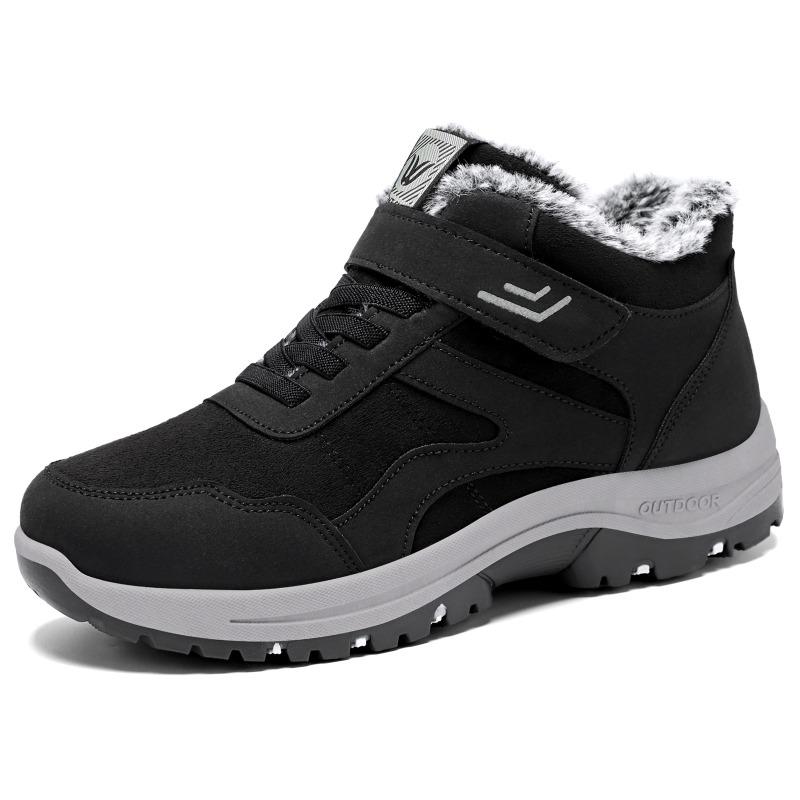 Women's Cotton Shoes Couple Velcro Women's Boots Thick-soled Non-slip Boots Women's Outdoor Versatile Cotton Boots Warm Mother Shoes