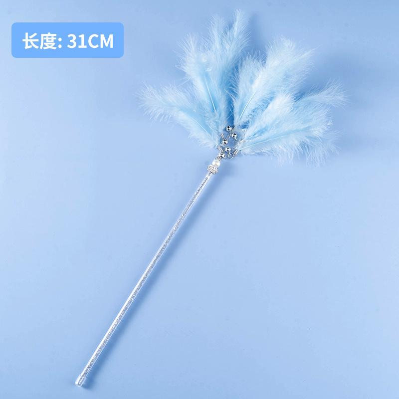 Tassel cat teaser wand, cat toy with feathers and bells, fairy cat teaser for boredom relief, interactive pet cat toy supplies