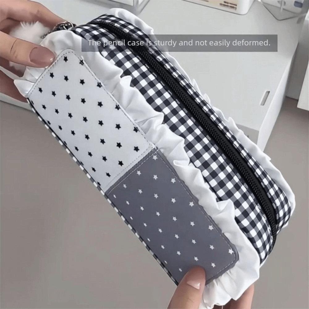 INS Pen Pouch Ruffle Trim Storage Pouch New Stationery Bag For Students