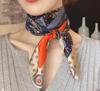 New silk scarf women's fashion versatile sense 70 square scarf neck protection scarf spring and autumn retro scarf tied bag