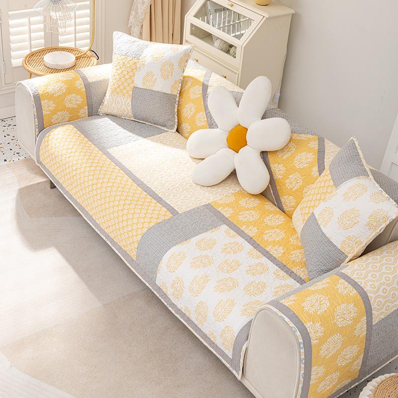 Sofa Cushion Four Seasons Universal Pure Cotton Cushion Simple Modern Nordic Cotton Non-Slip Sofa Towel Cover Cloth Cushion Summer