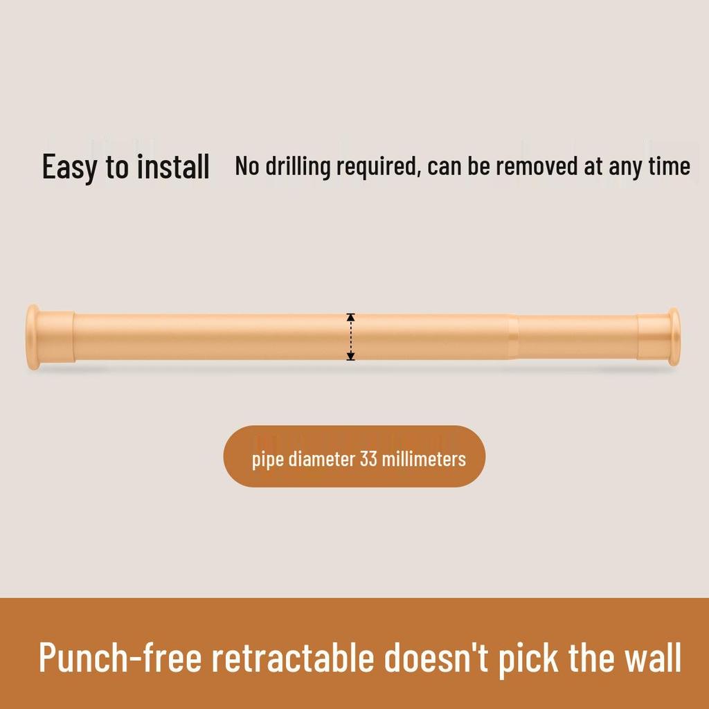 Telescopic Curtain Rod: Punch-Free, Multipurpose for Bedroom, Wardrobe, Living Room, Shower, or Clothes Drying.
