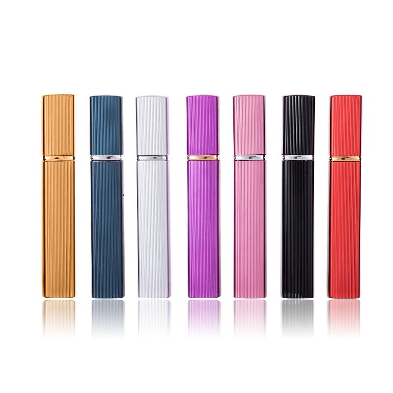 Parfumeflaske 12 ml Aluminium Firkantet Rør Parfumefordelerflasker Ultra-Fin Spray Bærbar Kosmetik Rejsebeholder Tom