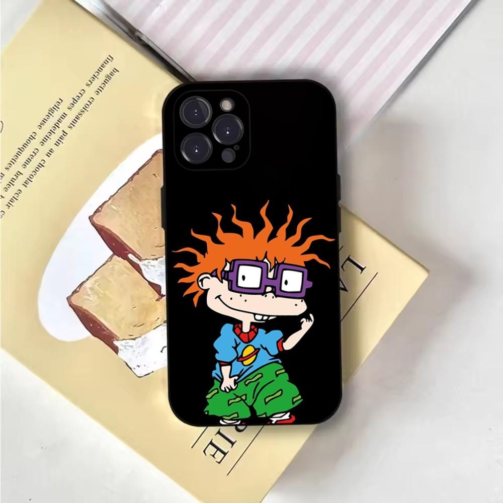 Rugrat Chuckie Angelica Phone Case For iPhone 16,15,14,13,12,11,Pro,X,XS,Max,XR,Plus,Mini Soft Black Cover