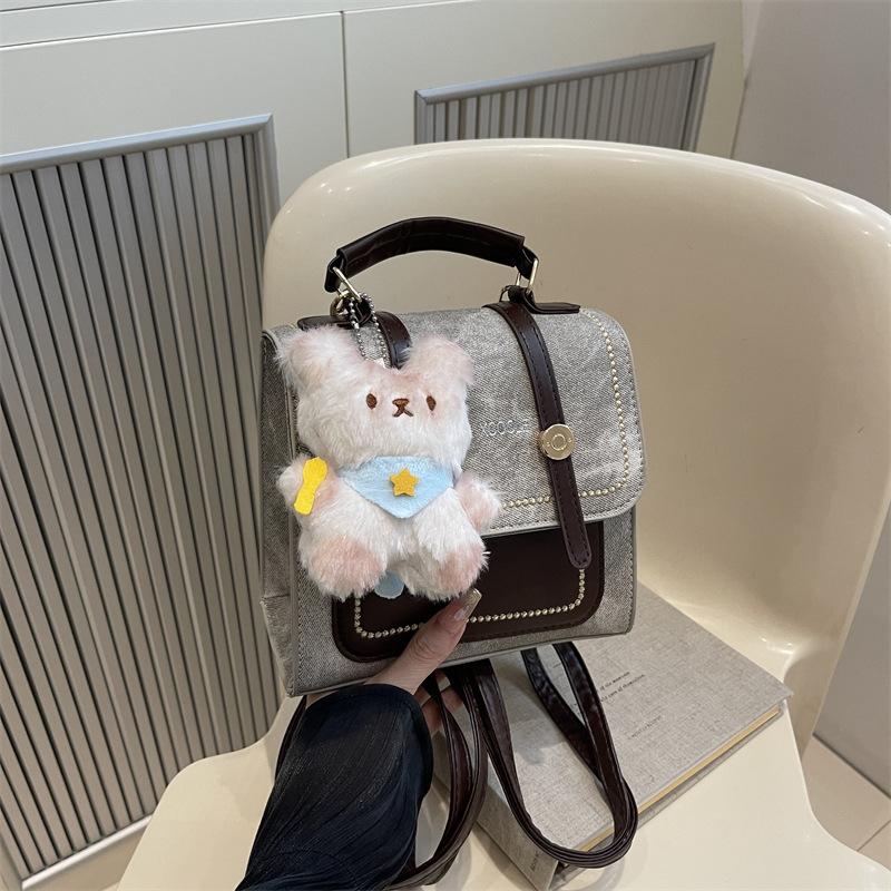 Travel small schoolbag new versatile student backpack fashion contrasting color women's backpack after travel