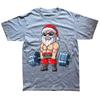 Funny Santa Weightlifting Christmas Gym Deadlift Xmas T Shirts Graphic Cotton Streetwear Short Sleeve Birthday Gifts T-shirt