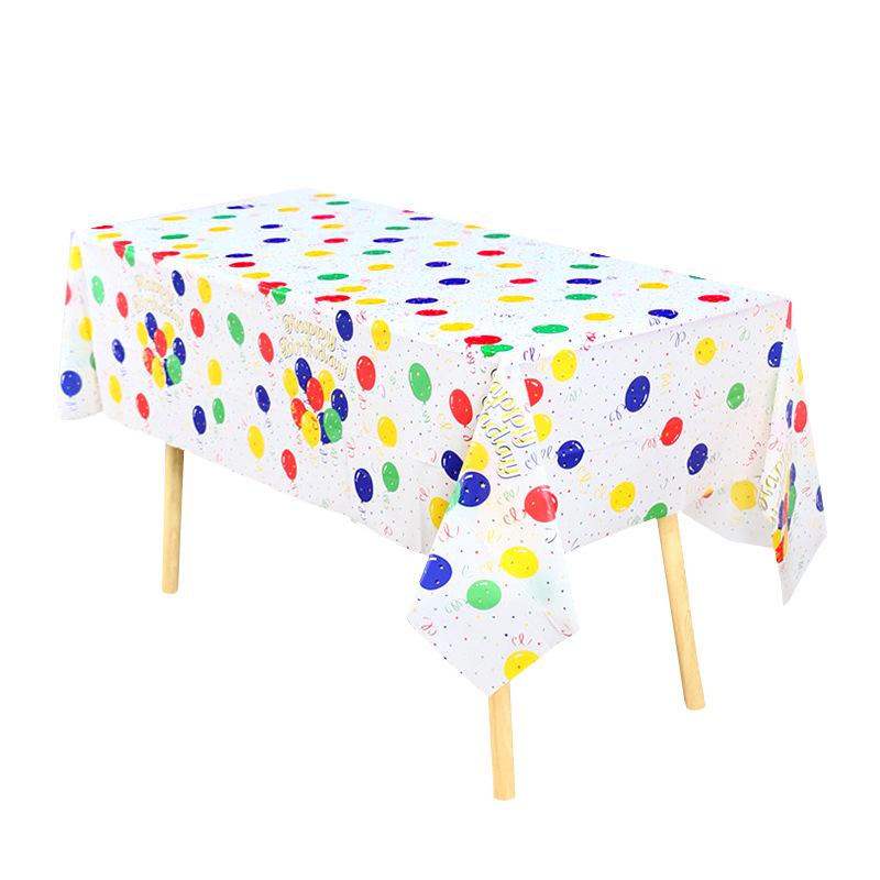 

Kids 1st Birthday Party Tableware Set: Plates, Dessert Table, and Tablecloth Multicolor Balloon Tablecloth 137x183cm