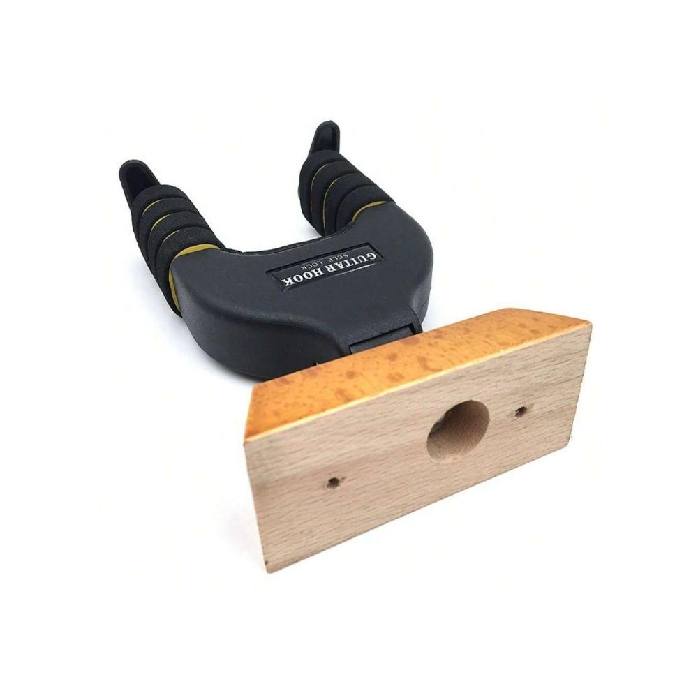 1 Guitar Hook Wooden Base, Made Of Sturdy And Durable Plastics Material.