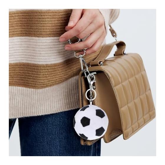 PACKOVE Soccer Ball Key Chain Plush Toy Sports Keychain Bag Charm for Women Boys Gift 3.5 Inch Lightweight 50G