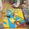 The Simpsons Poster Flannel Printed Carpet, Home Sofa Decoration for Living Room & Bedroom, Non‑Slip Play Flannel Floor Mat for Game Room