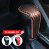 Auto Leder Schalthebelknauf Abdeckung für Mazda 3 Axela Atenza CX-5 CX3 CX-3 CX5 2015- AT Schaltkopf Manschetten Handbremsabdeckungen