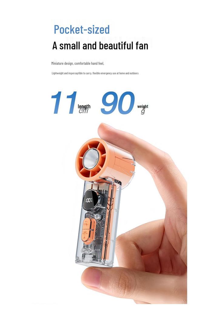 2026 High-Speed USB Rechargeable Mini Handheld Fan with Long Battery Life & Neck-Hanging Design