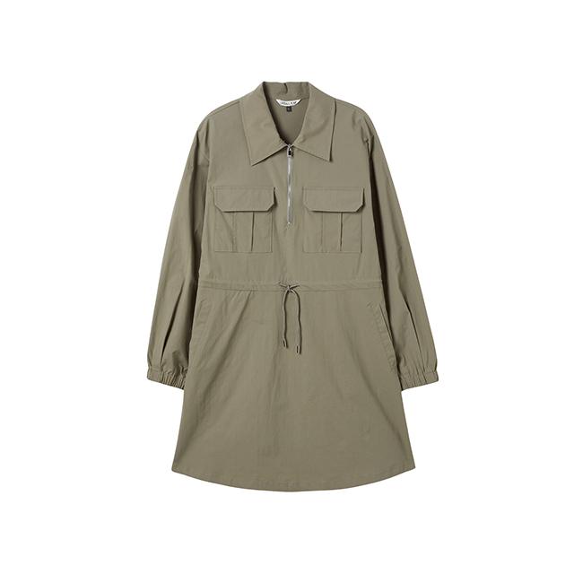 Rap Cargo Pocket Half-Zip Mini Dress Aq1Wo263