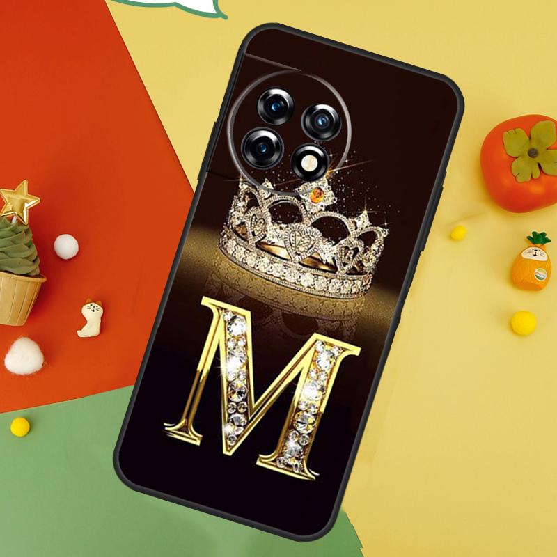 Buchstaben Monogramm Gold Marmor Rückseite Hülle Für OnePlus 15 13R 13 13T 12 12R 11 10 10T 8T Nord CE 5 2 3 4 Lite N20 N30 Cover