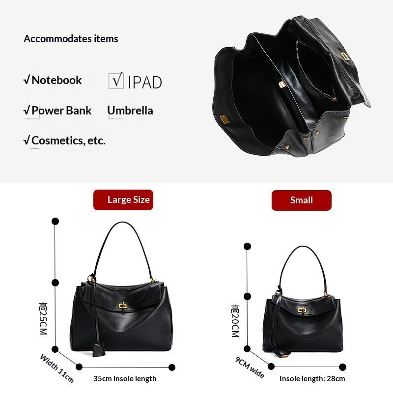 Women's Bag Large Capacity Premium Feeling Armpit Bag Commuter Wind Rodeobag Messenger Cowhide Tote Bag