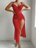Ingerie Ress Sexy Purple Pure Desire Slim Peach Long Dress Sexy Underwear